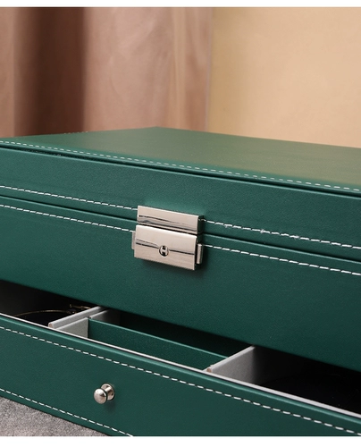 Двухэтажное вместительное и большое зеркало, часы, коробочка для хранения, коробка для хранения, серьги, ожерелье, кольцо, аксессуар, очки, стенд