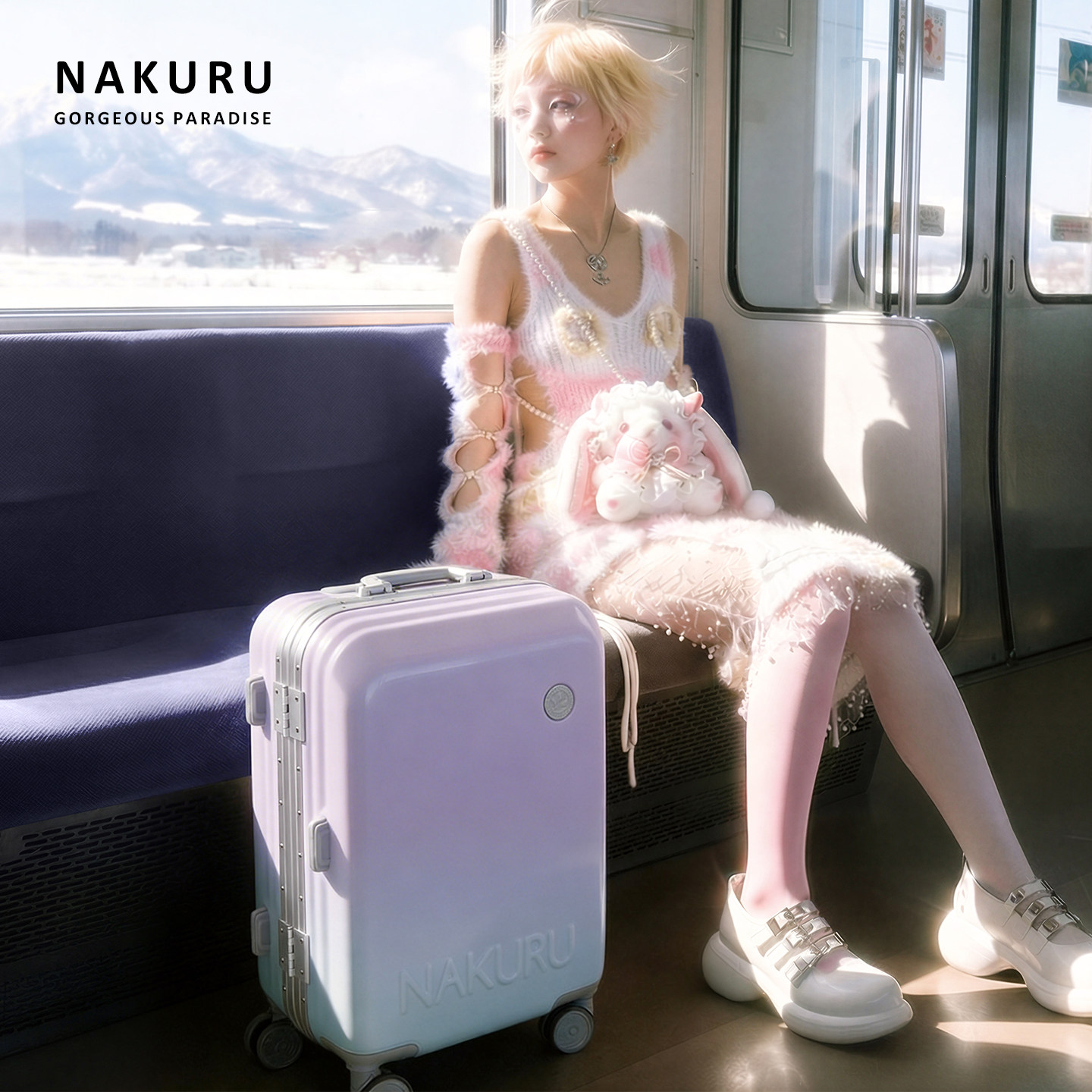 NAKURU新款轻便拉链箱20寸旅行箱学生拉杆箱女日系香芋紫行李箱24