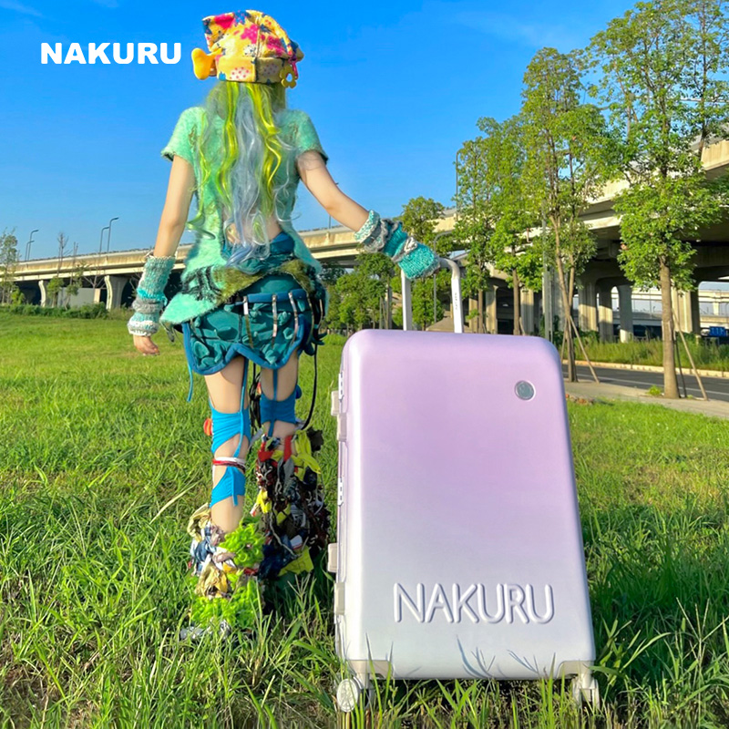 NAKURU新款轻便拉链箱20寸旅行箱学生拉杆箱女日系香芋紫行李箱24