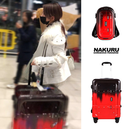 NAKURU行李箱女24寸网红密码旅行箱子20登机箱坚固铝框拉杆箱男28 - 图3