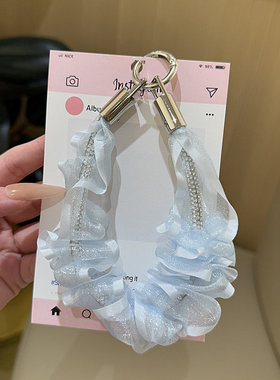ins韩系钻钻网纱手腕绳小众时髦配饰新款挂绳百搭个性创意新款女