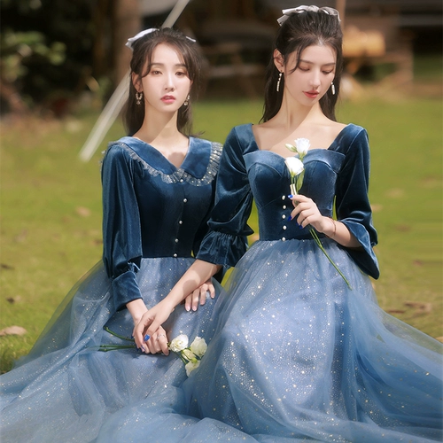 Бархатное весеннее платье подружки невесты, звездное небо, вечернее платье, юбка