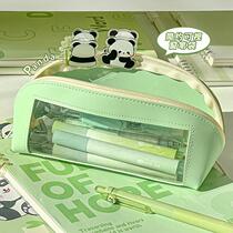 Transparent Pen Bag Triangle Solid Large Capacity Stationery Bag Female Elementary School Writing Case Girls Lead Pencil Case Boys beginnig