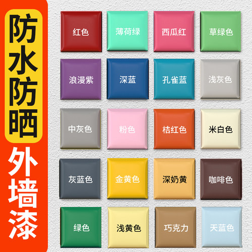 外墙漆乳胶漆防水防晒室内外白涂料自刷家用彩色户外水泥墙面油漆 - 图0