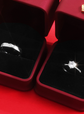 结婚对戒假钻戒情侣开口可调节仿真一对戒指婚礼现场交换仪式男女