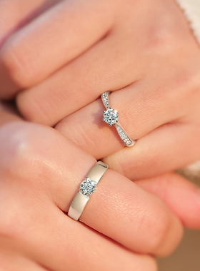 仿真假钻戒婚礼道具结婚对戒新娘情侣戒指一对求婚仪式钻石婚戒