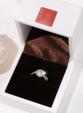 结婚活口对戒男女一对开口可调节奢华婚礼仿真钻戒求婚戒指道具