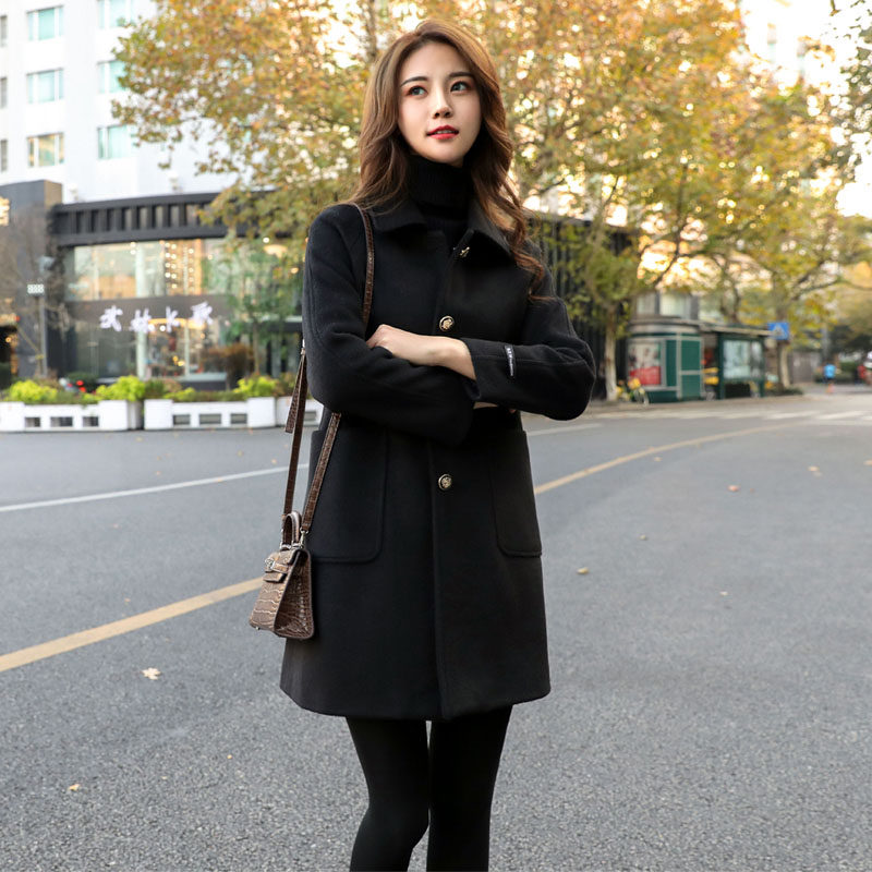 秋冬毛呢外套中长款2020新款女装季 金捷女装毛呢外套