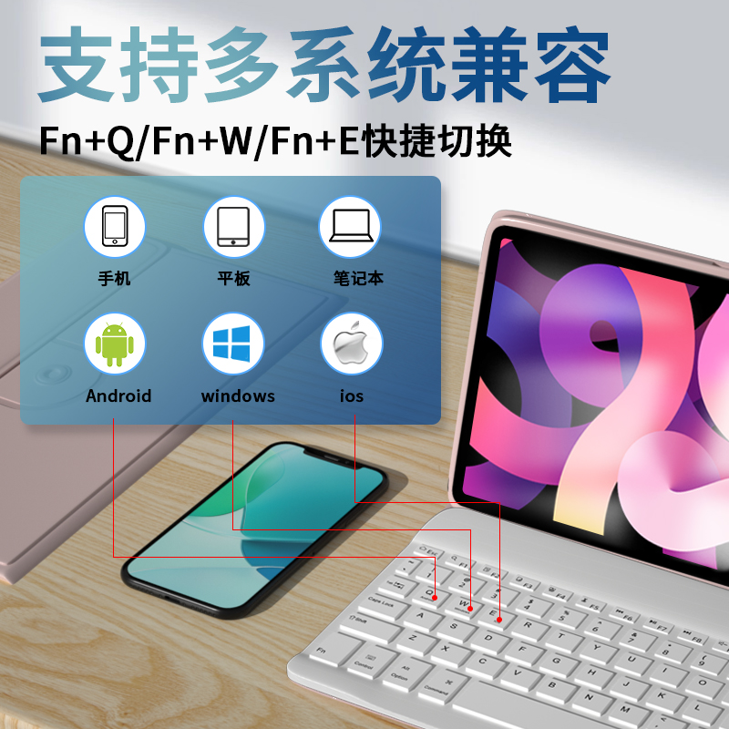 gomi iPadAir6键盘保护套Pro11磁吸适用2024苹果9代8平板10保护壳5一体pro外接蓝牙鼠标ari旋转套装2022全包 - 图2