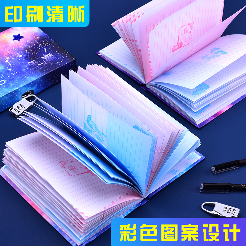 十二星座密码笔记本带锁日记本本子学生奖品男女生创意文具学习用品礼物礼品秘密日记本多功能手账本密码本-图3