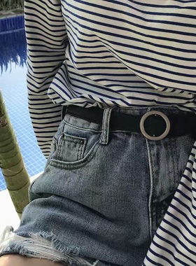 黑色小皮带女士ins风牛仔裤腰带细时尚百搭男士裤带装饰复古女潮