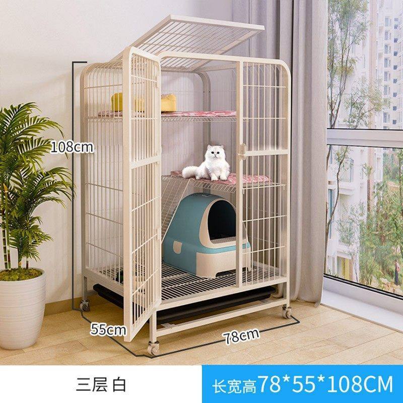 猫笼猫窝大平层猫笼子别墅超大自由空间多猫家用室内一体双层大号_虎窝淘