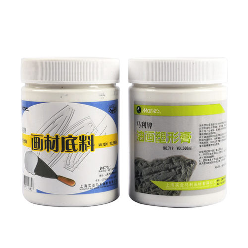 马利牌油画塑形膏500ML丙烯媒介剂石英砂肌理画塑型膏美术生专用增厚剂绘画颜料树脂画材底料打底快干不龟裂 - 图3
