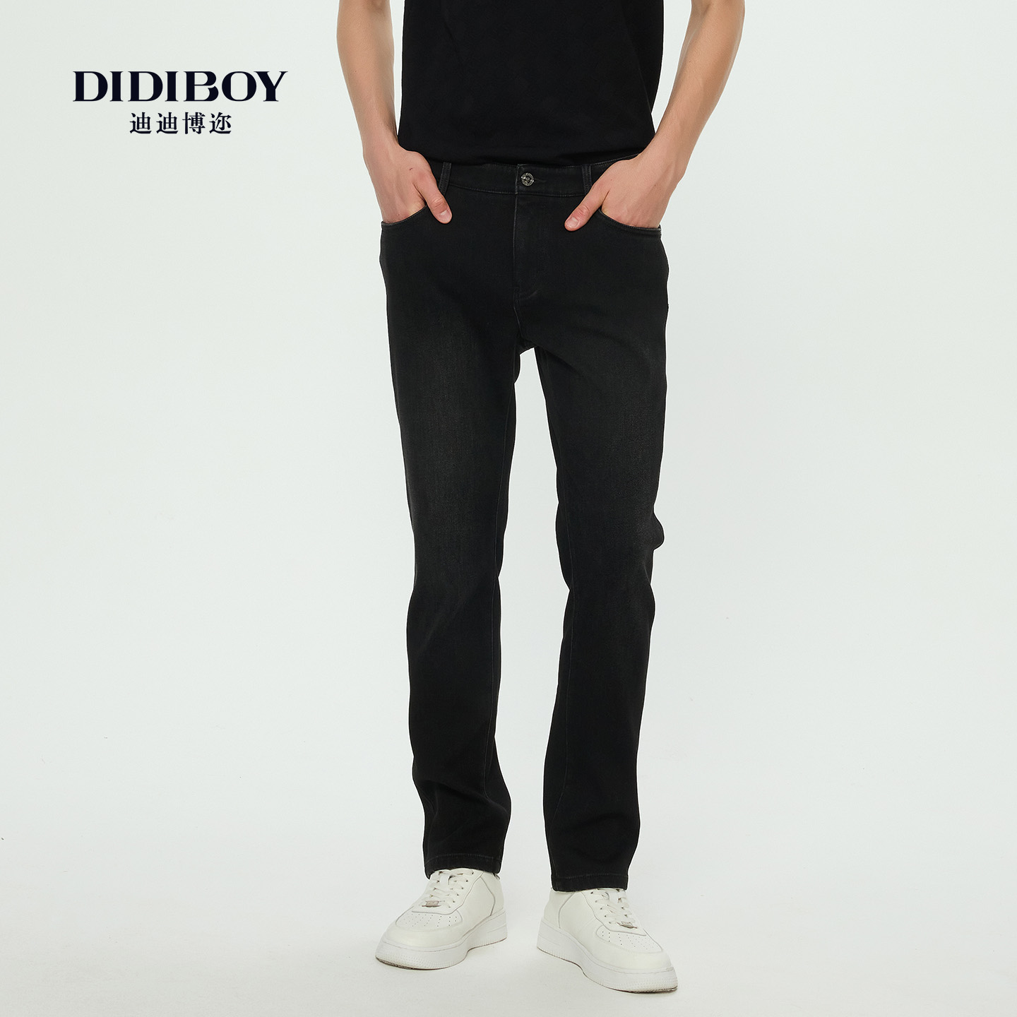 【加绒内里】DIDIBOY2025年冬季新款加厚保暖男士休闲直筒牛仔裤