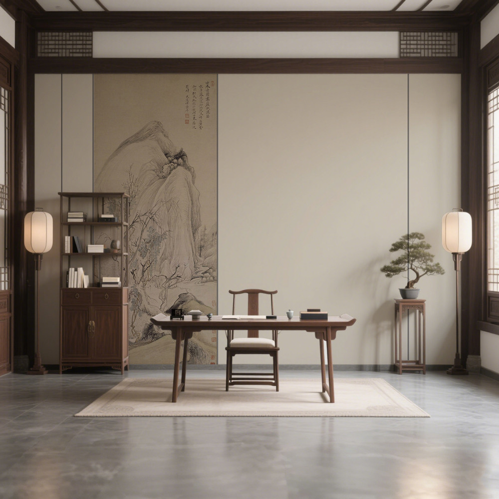 新中式定制壁画宋代美学国画书房背景墙客厅电视沙发卧室壁纸墙布,淘宝优惠券,粉丝福利购,淘宝优惠卷