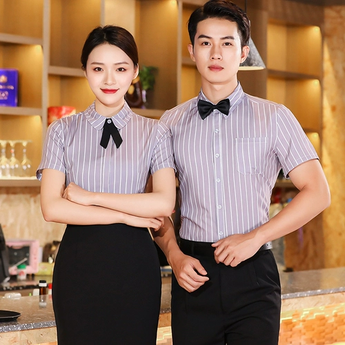 Отель Hotel Office Работая одежда короткая -Летняя женская женская западная кофейня, питания, полуоткрытый горячий горшок, гостиничный гостиничный гостиничный