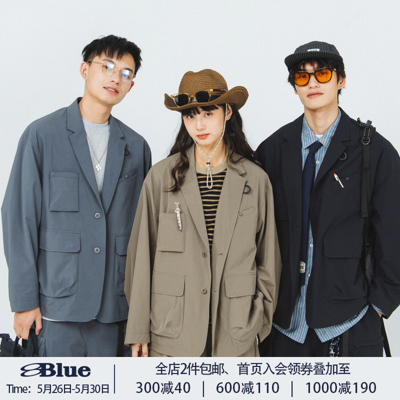 NOTHOMMEBLUE蓝岐TEFLON2023春季新款情侣三防休闲西装夹克外套男