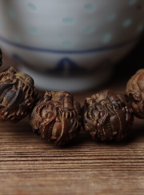 沉香木元宝貔貅雕刻手串