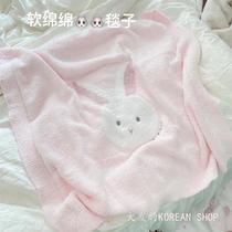 Day Ensemble Soft And Soft Cute Little Rabbit Lid Blanket Baby Warm And Comfortable Square Blanket Afternoon Carpet Hug