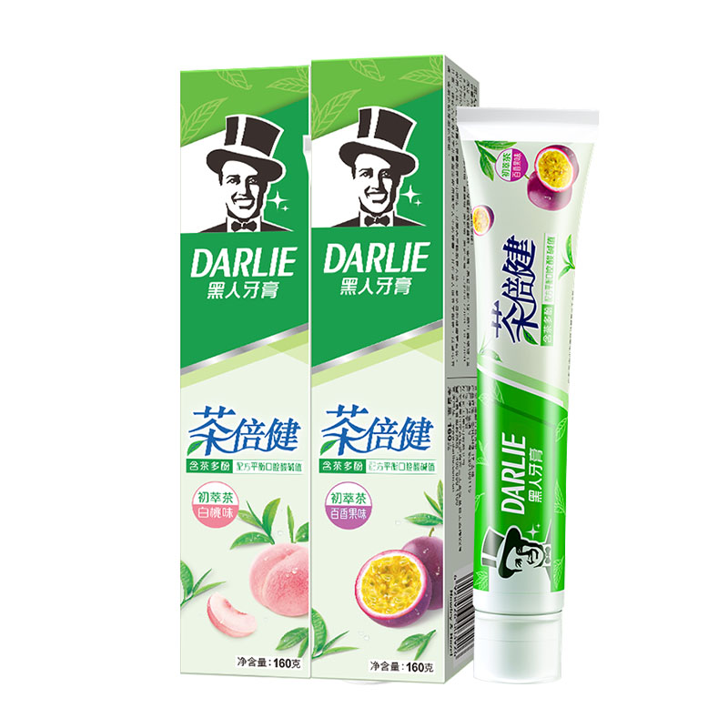 DARLIE好来笑心乐专卖店DARLIE好来(原黑人)茶倍健牙膏套装百香果白桃香清洁口腔清新口气3