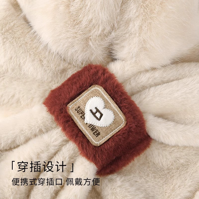 Winnie Lee日本设计师联名款狐狸毛绒帽子围巾一体女冬季保暖围脖,淘宝优惠券,粉丝福利购,淘宝优惠卷