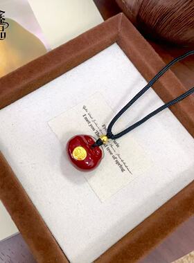 新中式春节福气滴油红胖福吊坠久不掉色新年锁包轻奢高级感毛衣链
