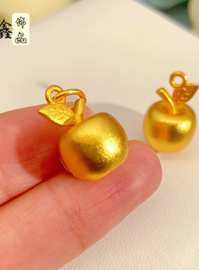 爆款越南沙金平安夜苹果吊坠高保色项链女西方节日圣诞送礼物