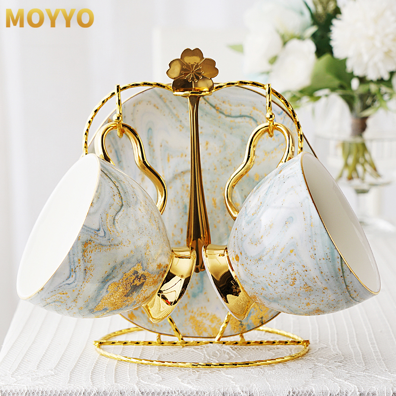 moyyo欧式轻奢骨瓷咖啡杯碟套装英式陶瓷花茶杯下午茶套装高端-图0