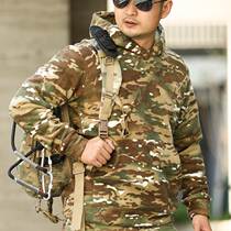 Military fans autumn and winter outdoor mens even hat catch suede coat blouse jacket with warm and warm rocking grain velvet camouflate jacket jacket