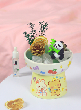 可爱小熊猫微景观香薰扩香石摆件