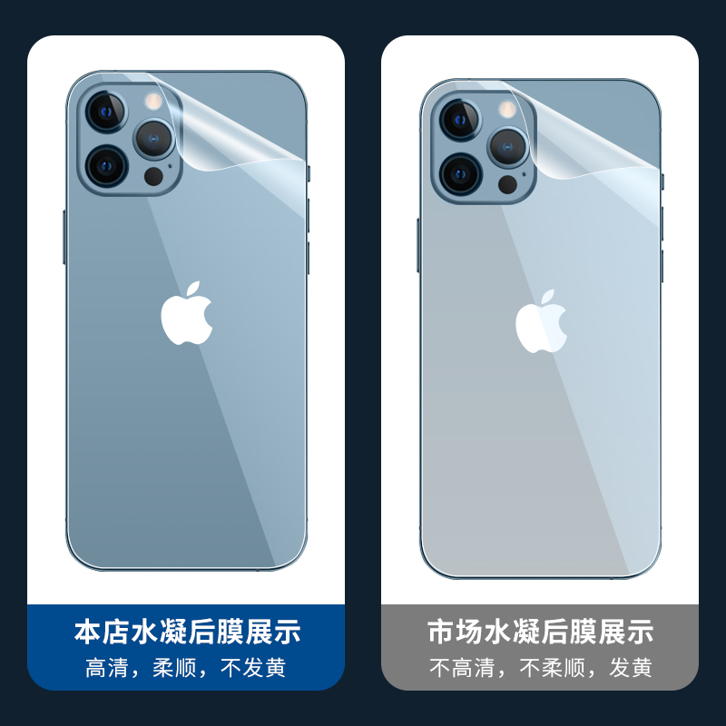 适用苹果12后膜iPhone11水凝软膜13pro手机14后背膜Promax背贴max后盖iPhoneX高清XS透明mini后壳XR保护X全包-图1