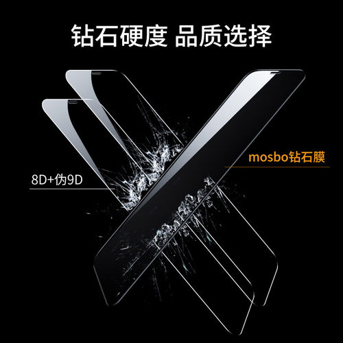 MOSBO适用苹果11/12/13钢化膜x/xs全屏xr手机pro贴膜promax覆盖mini保护6s玻璃7p蓝光max钻石8plus防爆xsmax - 图0