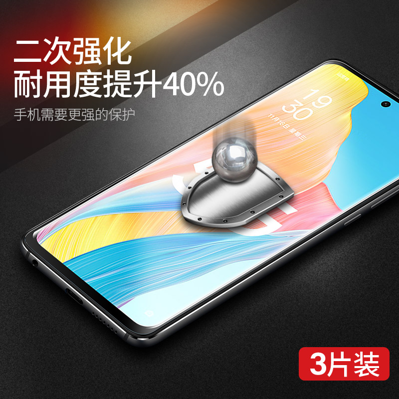 适用oppoa1钢化膜a1x新款5g手机膜oppa1活力版全屏覆盖0ppo保护A1高清opp防摔的抗蓝光oopp贴膜op0p屏保11壳 - 图0