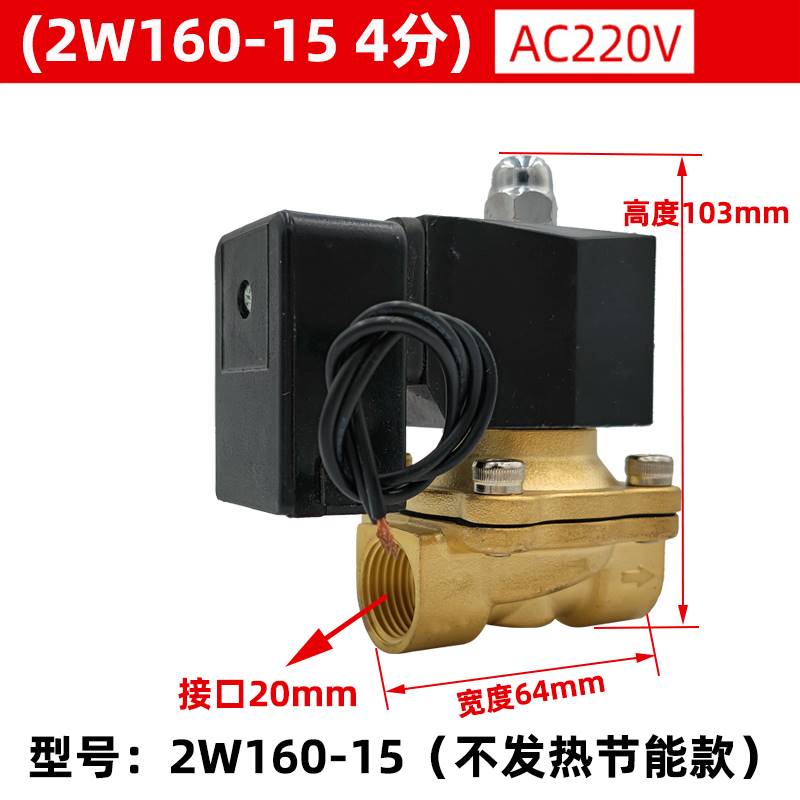 2W160-15电磁阀水阀AC220V控制阀开关12VDC24V货车林水阀4分DN15 - 图0