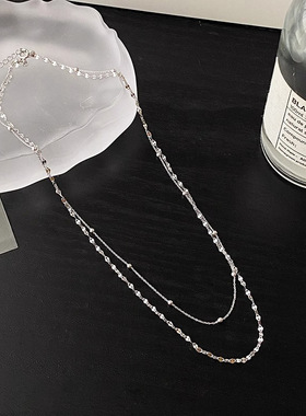 Jusongklein双层钛钢锁骨链女