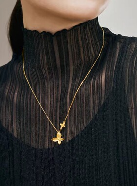 Jusongklein金色蝴蝶锁骨链