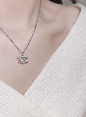 JUSONGKLEIN钛钢女一箭穿心项链