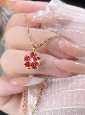 Jusong klein 钛钢项链 新年系列花朵项链女轻奢小花吊坠锁骨链