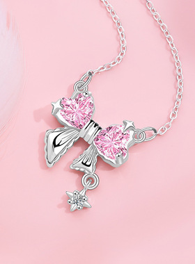 Jusongklein蝴蝶钛钢锁骨链女