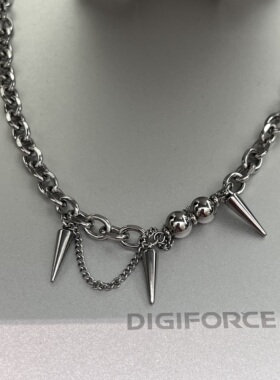 CHEALIMPID/.铆钉金属钛钢项链小众设计高级感嘻哈街头男女锁骨链