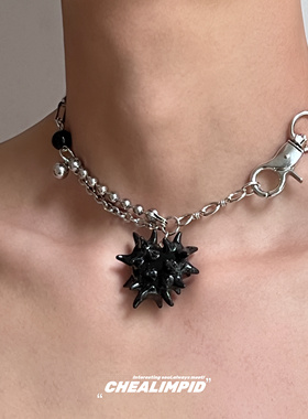 CHEALIMPID/.恶魔心脏荆棘毒液choker暗黑项链小众设计夸张潮颈链
