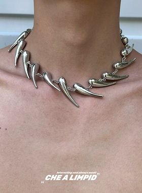 夸张几何颈链项链金属男女通用