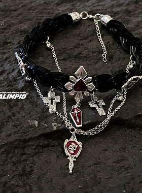 暗黑朋克多层设计项圈皮革女