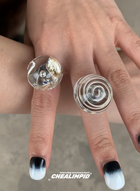 韩国高级感螺纹清新设计树脂小众