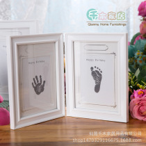 Creative Baby Hand Foot Print Clay Newborn Baby Hands And Feet Print Memorial Gift Foldable Hinge Children Photo Frame