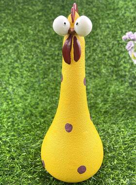 跨境长脖子大眼鸡摆件 园林装饰摆件树脂园艺庭院工艺品创意装饰