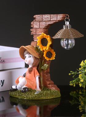 可爱卡通动物人偶树脂摆件 创意家居酒柜玄关客厅桌面装饰小摆件