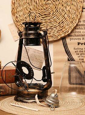 30cm煤油灯做旧马灯户外照明露营灯帐篷灯摄影拍照道具装饰品摆件