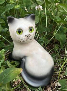 跨境庭院花园家居树脂爱猫人士礼物猫咪纪念摆件雕塑装饰工厂现货