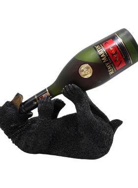 树脂工艺品新款黑熊酒架摆件创意仿真动物葡萄酒架装饰品定制